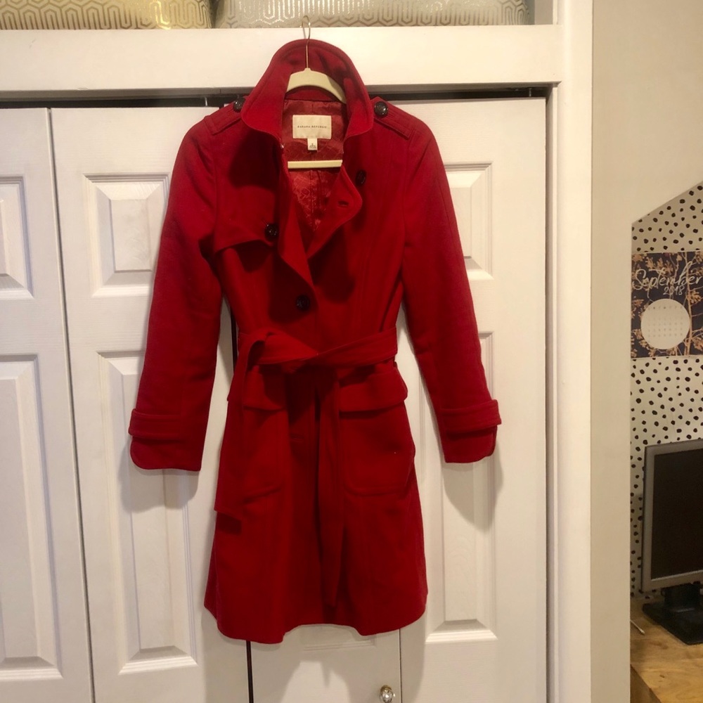 banana republic red wool coat